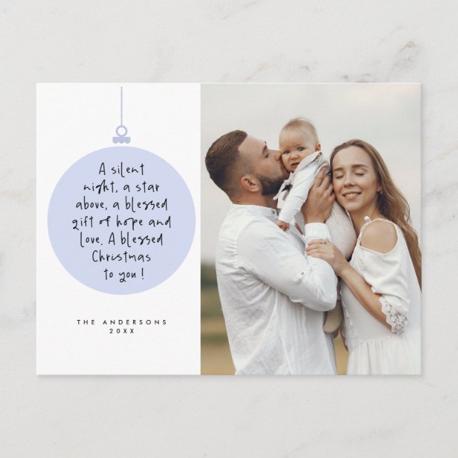 Religious, Merry Christmas, Christian Family Photo Postcard (Front)