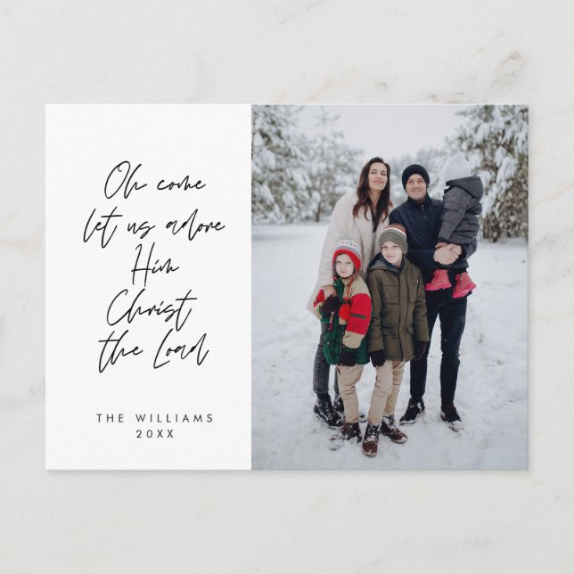 Religious, Merry Christmas, Christian Family Photo Postcard (Front)