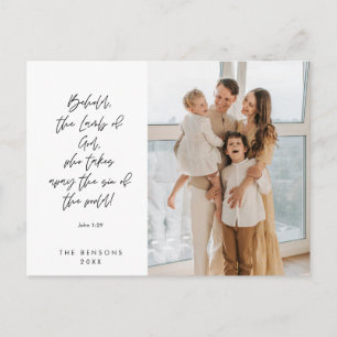Religious, Merry Christmas, Christian Family Photo Postcard