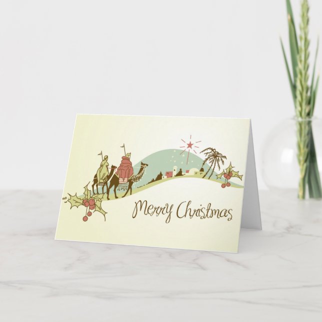 Religious Merry Christmas Custom Greeting Card (Front)