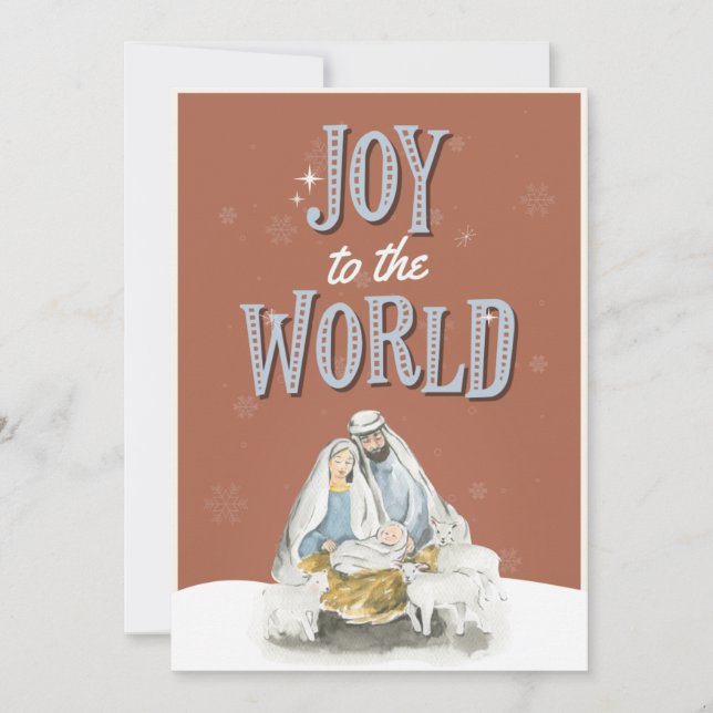 Religious Merry Christmas  Family Photo Invitation (Front)