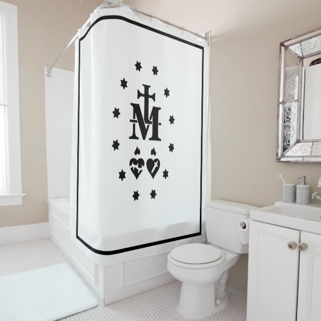 Religious Miraculous Medal  Shower Curtain (In Situ)