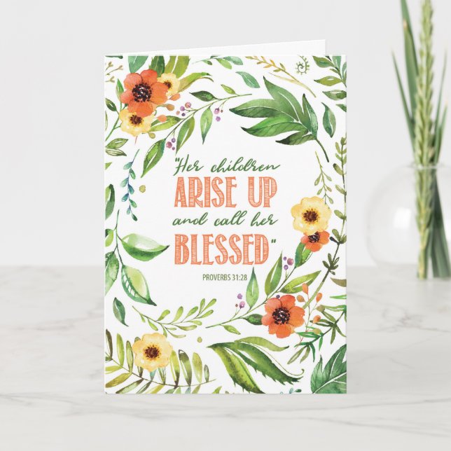 Religious Mother Birthday from Older Children  Card (Front)