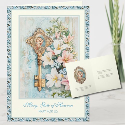 Religious Mother Mary Floral Encouragement Card