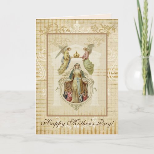 Religious Mothers Day Blessed Virgin Mary Angels Card