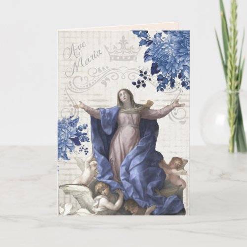 Religious Mothers Day Blessed Virgin Mary Angels Card