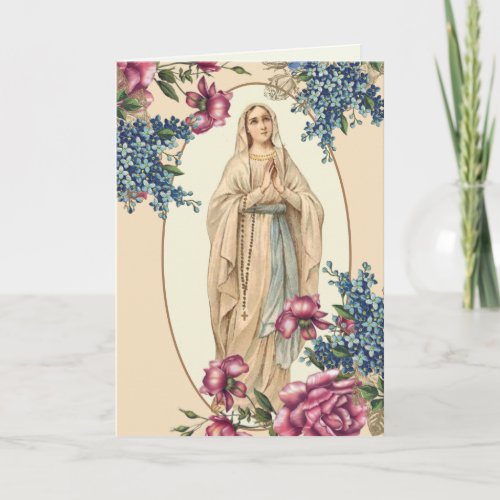 Religious Mothers Day Blessed Virgin Mary Vintage Card