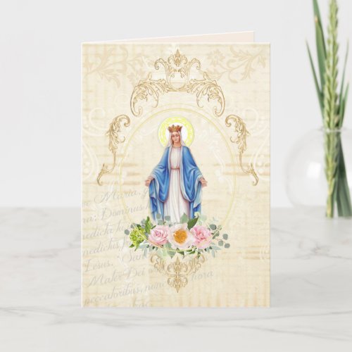 Religious Mothers Day Blessed Virgin Mary Vintage Card