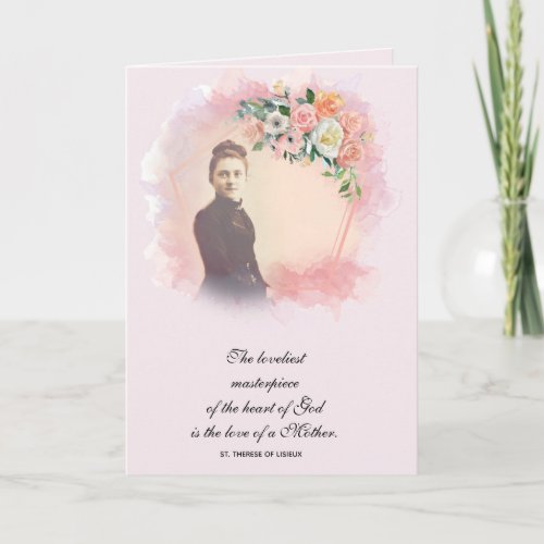 Religious Mothers Day St Therese Catholic Card