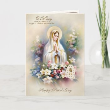 Religious Mother's Day Virgin Mary Floral  Card by ShowerOfRoses at Zazzle