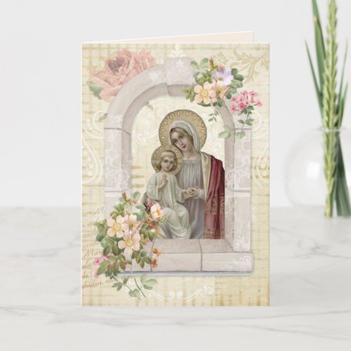 Religious Mothers Day Virgin Mary Jesus Card