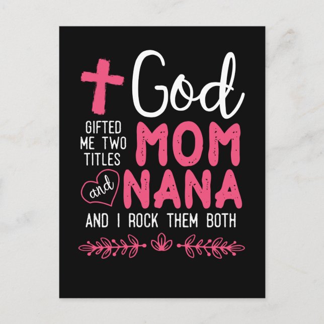 Religious Nana and Mom Christian Grandmother Postcard (Front)