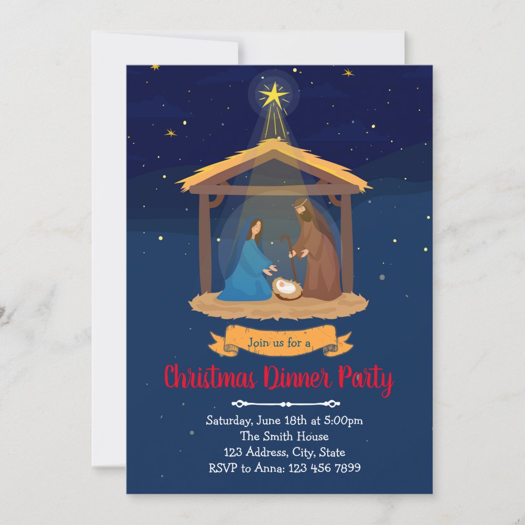 Religious Nativity christmas Invitation | Zazzle