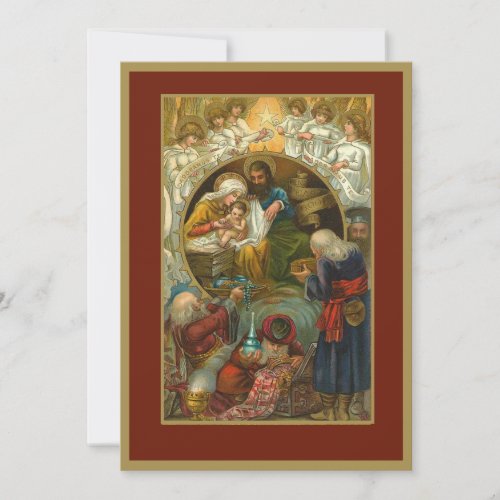 Religious Nativity Jesus Mary Joseph Three Kings Holiday Card
