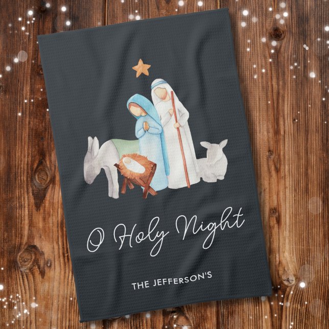 Religious Nativity Manger Christmas  Kitchen Towel (Creator Uploaded)