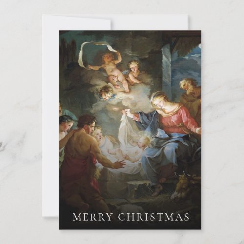 Religious Nativity Scene Family Photo Christmas Holiday Card