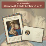 Religious Nativity Virgin Mary Jesus Vintage Holiday Card<br><div class="desc">Featuring a beautiful traditional religious vintage image of the Virgin Mary and Jesus by Giovanni Battista Salvi da Sassoferrato. Below is a Scripture Verse.   All text and fonts can be modified.</div>