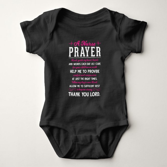 Religious Nurse Prayer Christian Nursing Lord Baby Bodysuit (Front)