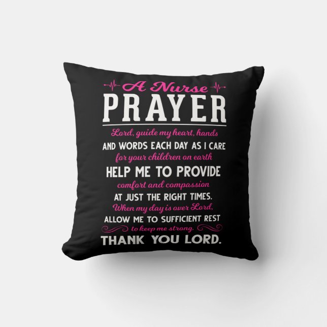 Religious Nurse Prayer Christian Nursing Lord Throw Pillow (Front)
