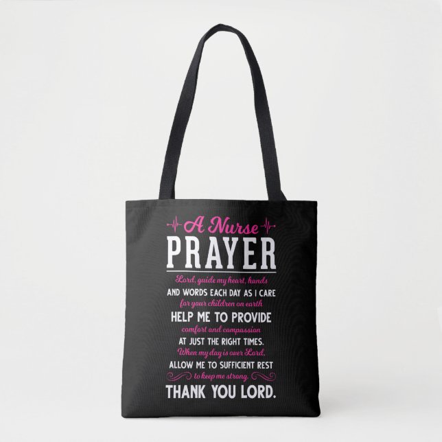 Religious Nurse Prayer Christian Nursing Lord Tote Bag (Front)
