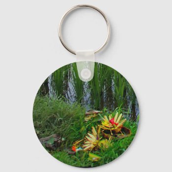Religious Offering  Ubud Bali Keychain by sequindreams at Zazzle