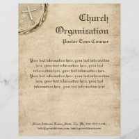 Religious Organization Aged Cross Letterhead