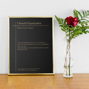 Religious Organization Golden Cross Black Minimal Letterhead