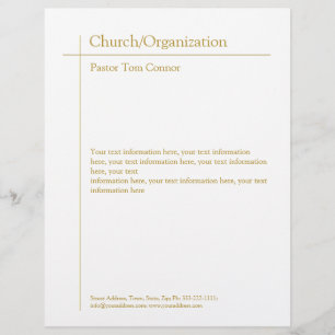 Religious Organization Golden Cross Minimal Letterhead