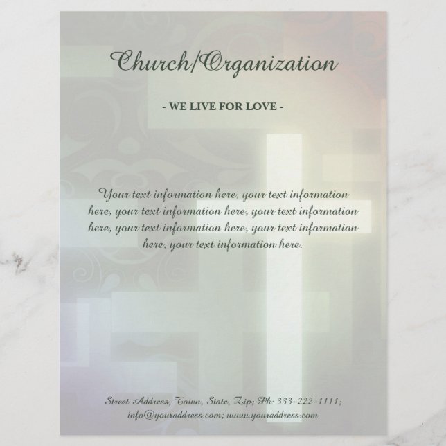 Religious Organization Lighted Cross Letterhead (Front)