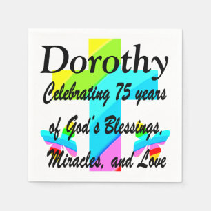 RELIGIOUS PERSONALIZED 75TH BIRTHDAY NAPKINS