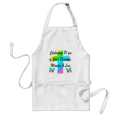 RELIGIOUS PERSONALIZED 80TH BIRTHDAY DESIGN ADULT APRON