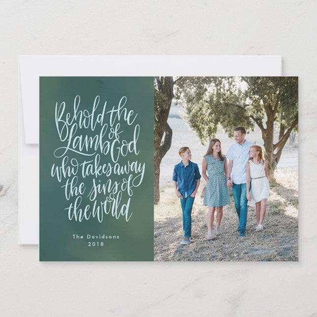 Religious Photo Christmas Card with Bible Verse (Front)