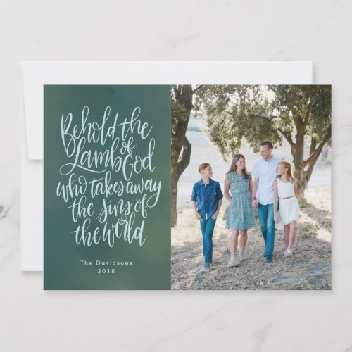 Religious Photo Christmas Card with Bible Verse