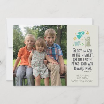 Religious Photo Christmas Card With Biblical Verse by PettoPrinting at Zazzle