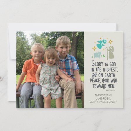 Religious Photo Christmas Card With Biblical Verse