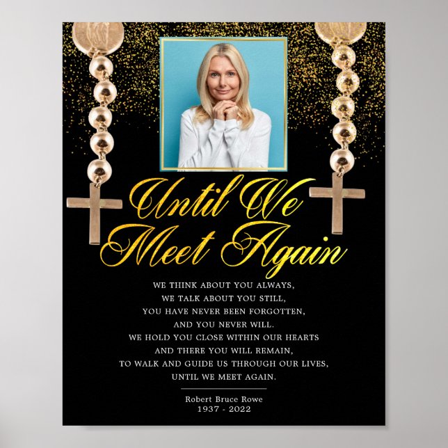 Religious Photo Elegant Memorial Funeral Poem Sign (Front)