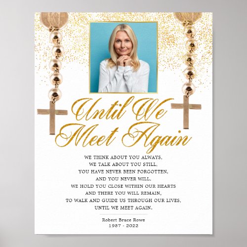 Religious Photo Elegant Memorial Funeral Poem Sign