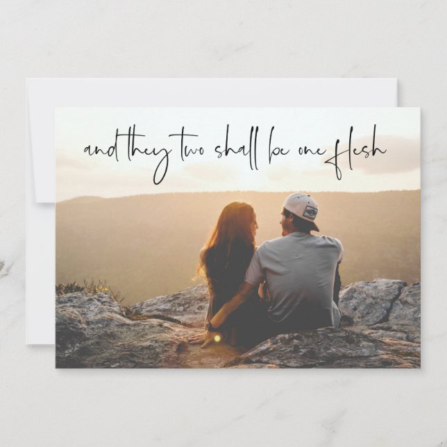 Religious Photo Save the Date Card KJV Verse (Front)