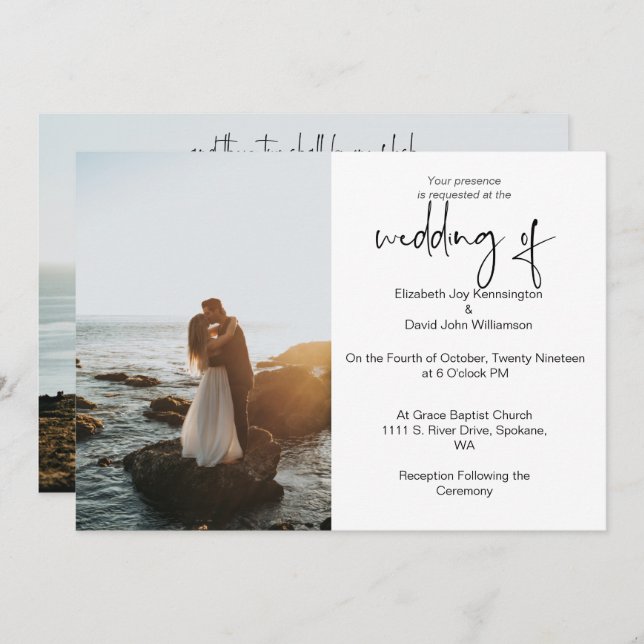 Religious Photo Wedding Invitation (Front/Back)