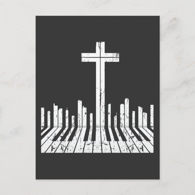 Religious Piano Player Christian Keyboard Pianist Postcard (Front)