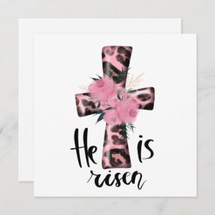 Religious Pink Girly Christian Baptism Invitation