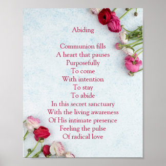 Religious poetry about abiding poster