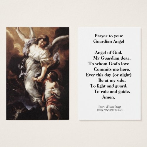 Religious Prayer Guardian Angel Holy Card