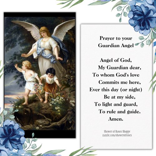 Religious Prayer to Your Guardian Angel Holy Card