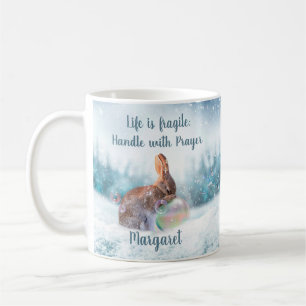 Religious Praying Bunny Rabbit Inspirational Mug