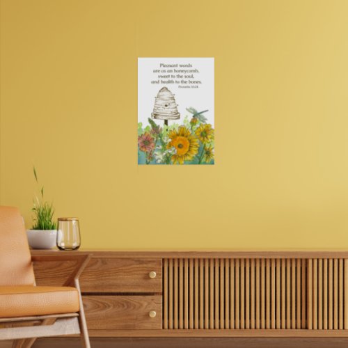 Religious Proverbs Scripture Autumn Flowers Poster