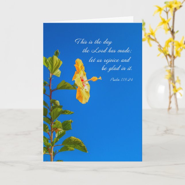 Religious - Psalm 118:24 Card (Yellow Flower)