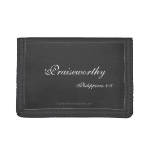 Religious Quotes Black Tri-Fold Wallet