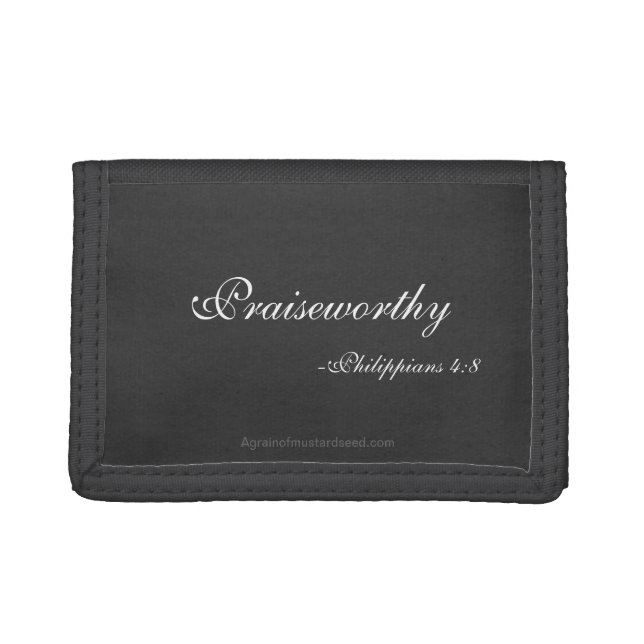 Religious Quotes Black Tri-Fold Wallet (Front)