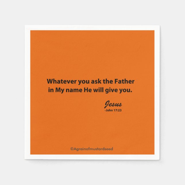 Religious Quotes Napkins (Front)